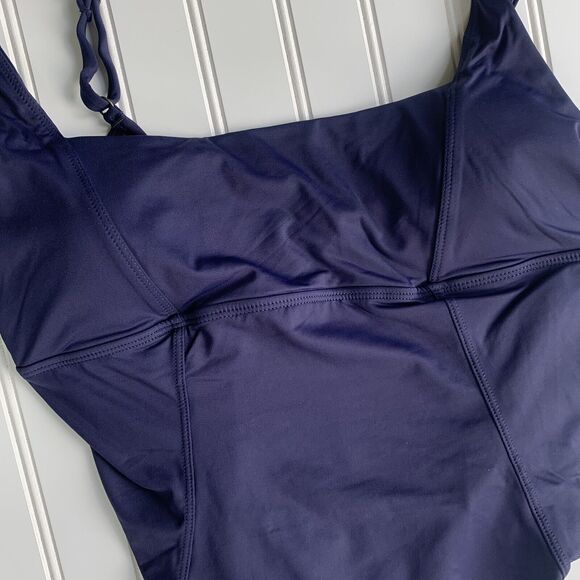 Andie Swim Havana One Piece Swimsuit Women's Size L Navy Blue NWT Classic Modest - Picture 3 of 9